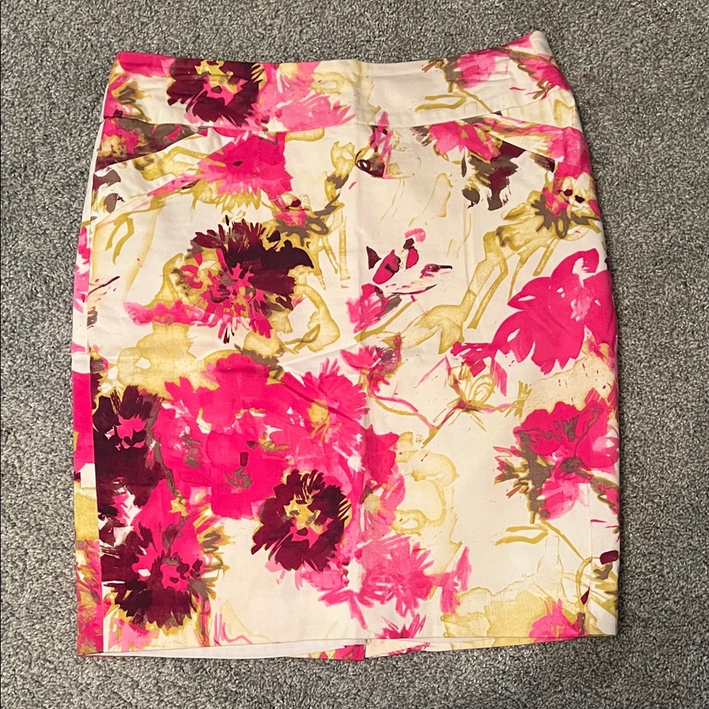 Charter Club Floral Pencil Skirt - Pink, Cream, and Gold